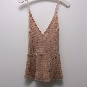 Express sequenced peplum top size small